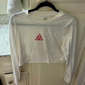 Vans Cropped Long sleeve. White and PINK